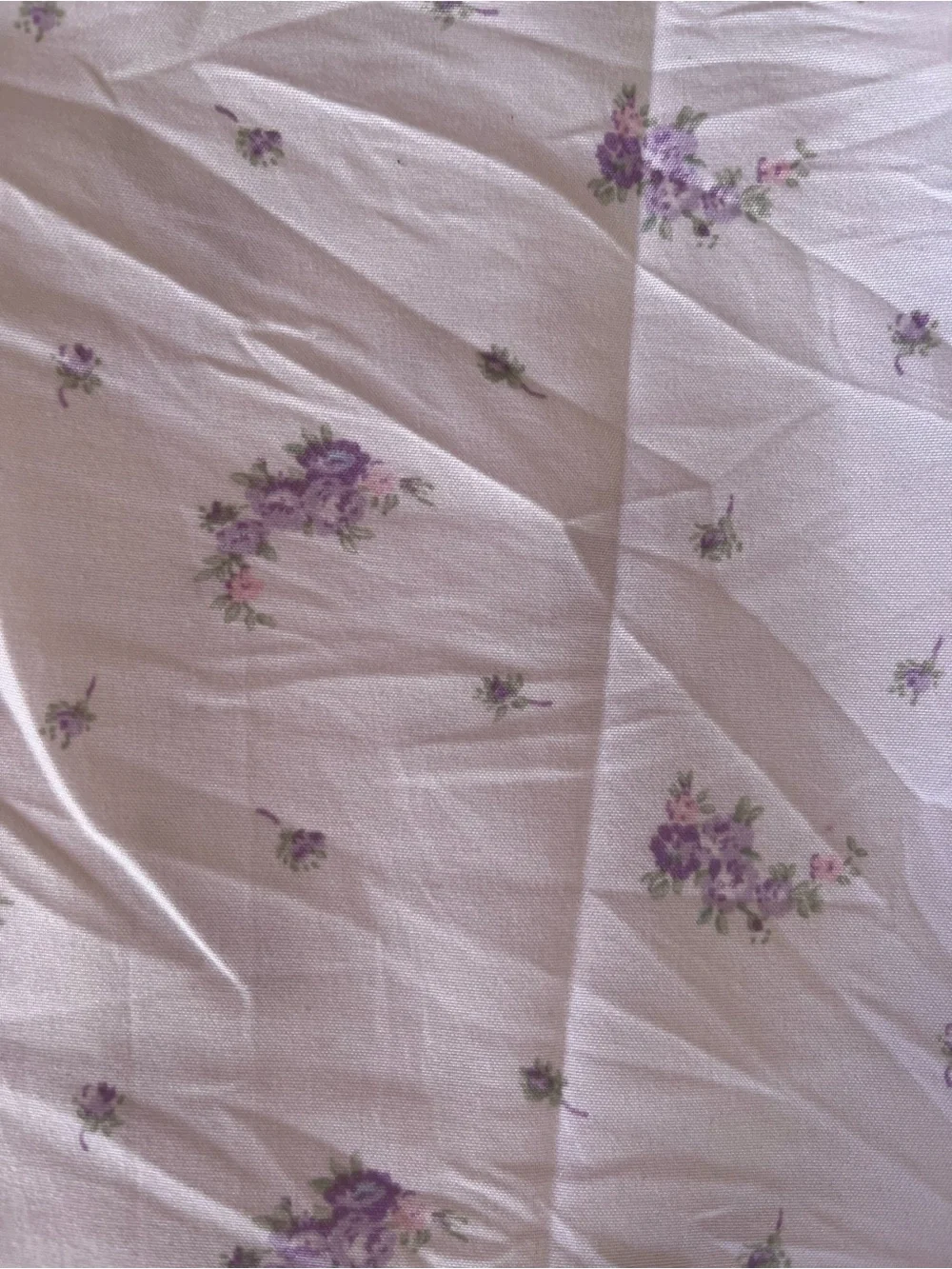 Shabby Chic Lavender Floral Flat Sheet Twin